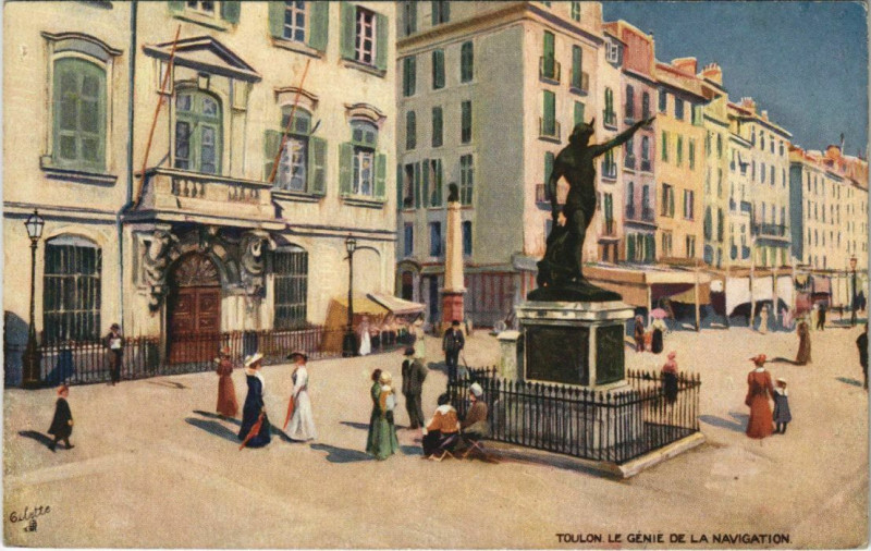 Carte postale ancienne Toulon Le Genie de la Navigation France à Toulon