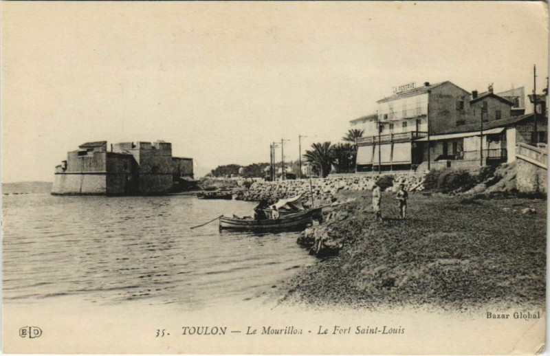 Carte postale ancienne Toulon Le Mourillon ,Le Fort Saint-Louis France à Toulon