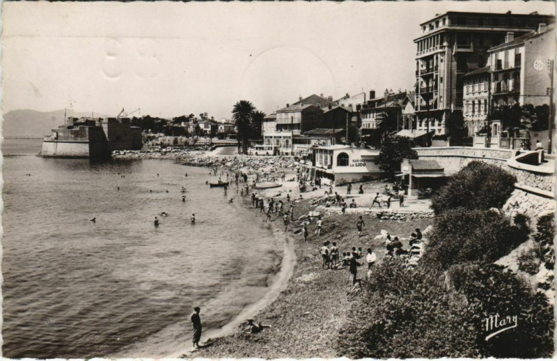 Carte postale ancienne Toulon La Plage et le Fort Saint-Louis France à Toulon