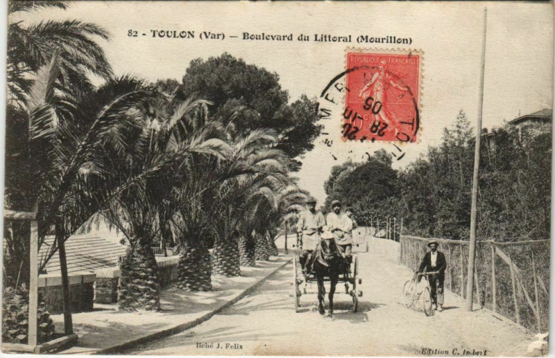 Carte postale ancienne Toulon Boulevard du Littoral France à Toulon