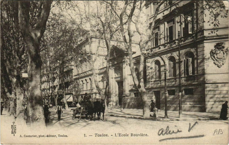 Carte postale ancienne Toulon Ecole Rouviere France à Toulon