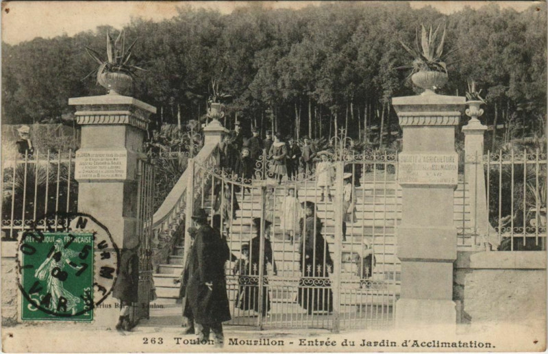 Carte postale ancienne Toulon Mourillon ,Entree du Jardin d'Acclimatation France à Toulon
