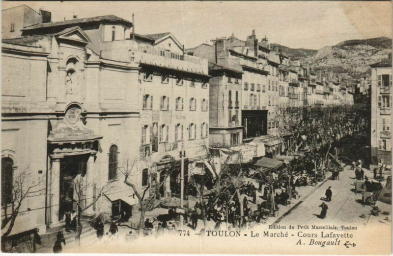 Carte postale ancienne Toulon Le Marche ,Cours Lafayette France à Toulon