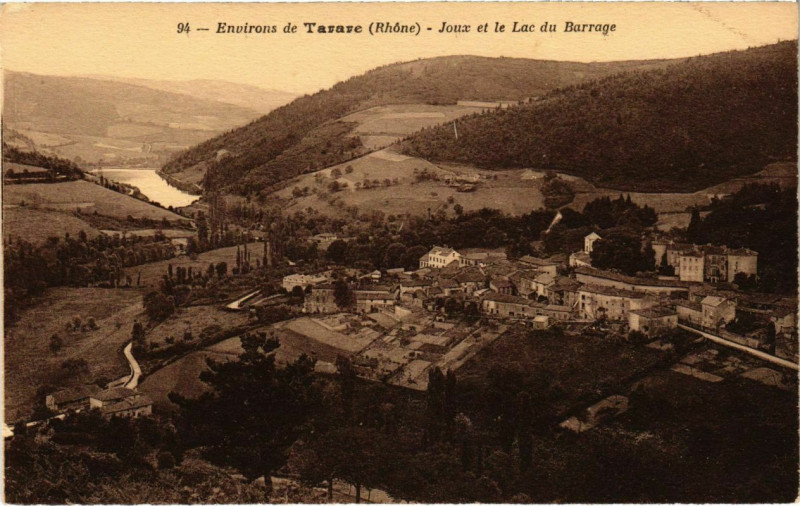 Carte postale ancienne Joux et le Lac du Barrage - Environs de Tarare à Joux