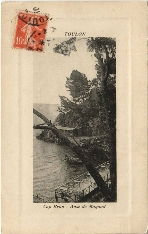 Carte postale ancienne Toulon Cap Brun ,Anse de Magaud France à Toulon