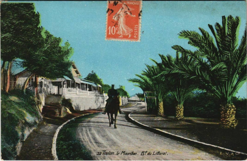 Carte postale ancienne Toulon Le Mourillon ,Boulevard du Littoral France à Toulon