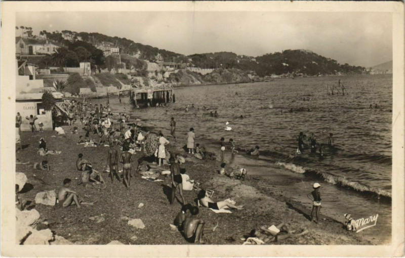 Carte postale ancienne Toulon Mourillon ,La Plage du Lido France à Toulon