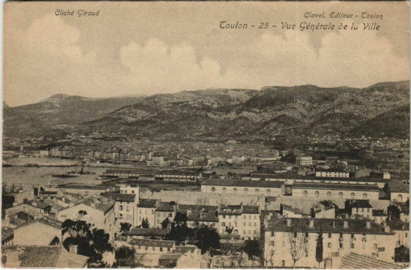 Carte postale ancienne Toulon vue generale de la Ville France à Toulon