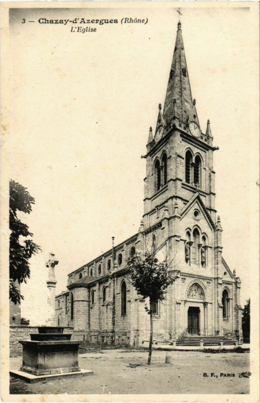 Carte postale ancienne Chazay-d'Azergues - L'Eglise à Chazay-d'Azergues