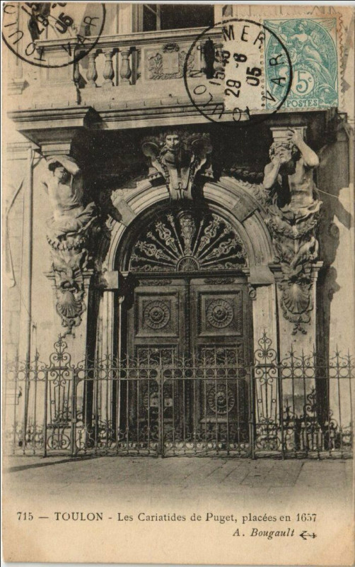 Carte postale ancienne Toulon Les Cariatides de Puget France à Toulon