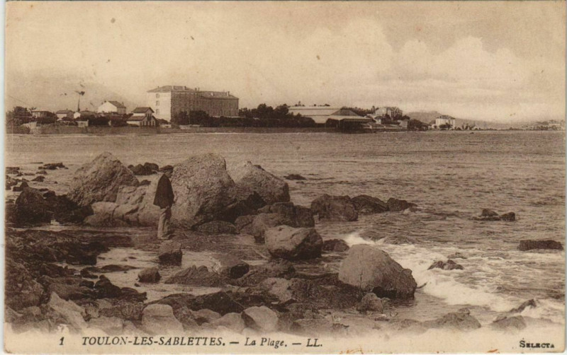 Carte postale ancienne Toulon Les Sablettes ,La Plage France à Toulon