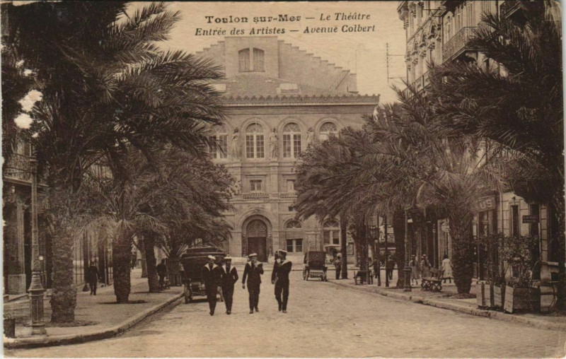 Carte postale ancienne Toulon Le Theatre ,Entree des artistes France à Toulon