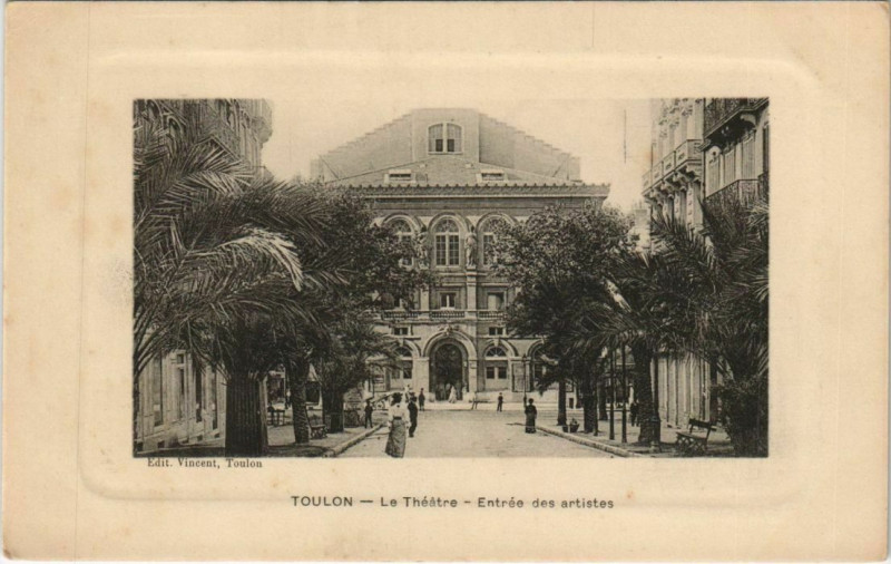 Carte postale ancienne Toulon Le Theatre ,Entree des artistes France à Toulon