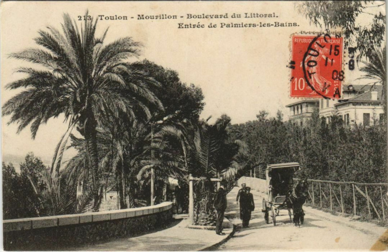Carte postale ancienne Toulon Mourillon ,Boulevard du Littoral France à Toulon