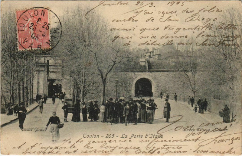 Carte postale ancienne Toulon La Porte d'Italie France à Toulon