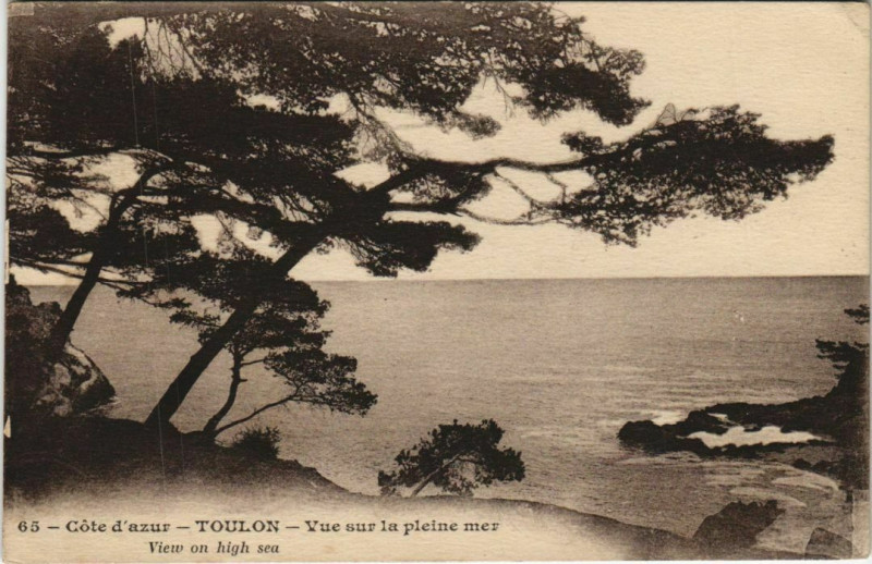 Carte postale ancienne Toulon vue sur la pleine mer France à Toulon