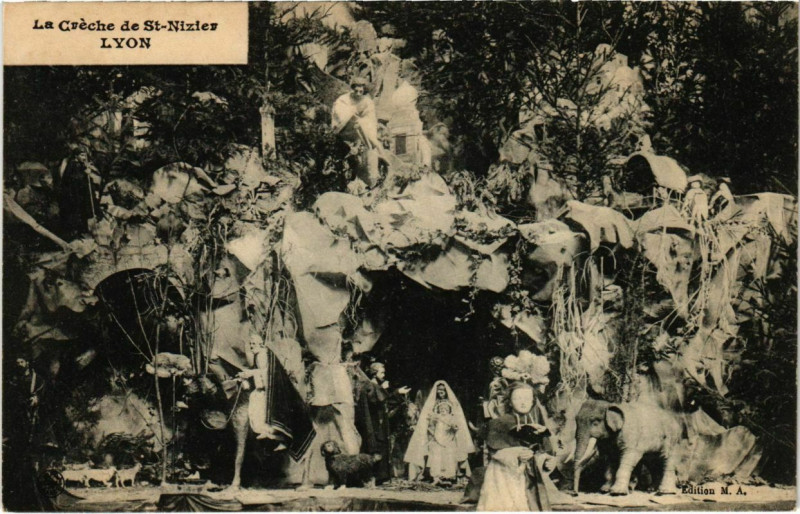 Carte postale ancienne Lyon- La Creche de St Nizier France à Lyon