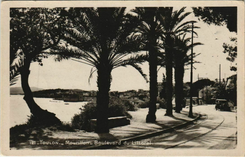 Carte postale ancienne Toulon Mourillon ,Boulevard du Littoral France à Toulon