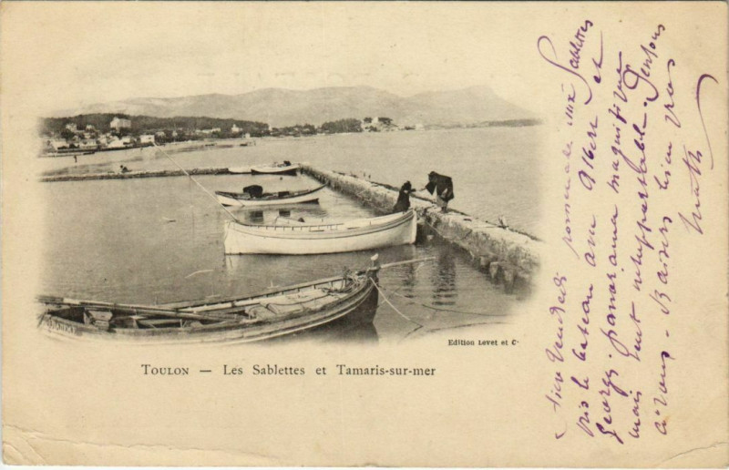 Carte postale ancienne Toulon Les Sablettes et Tamaris France à Toulon