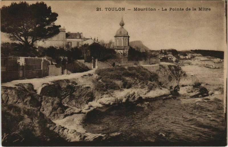 Carte postale ancienne Toulon Mourillon ,La Pointe de la Mitre France à Toulon