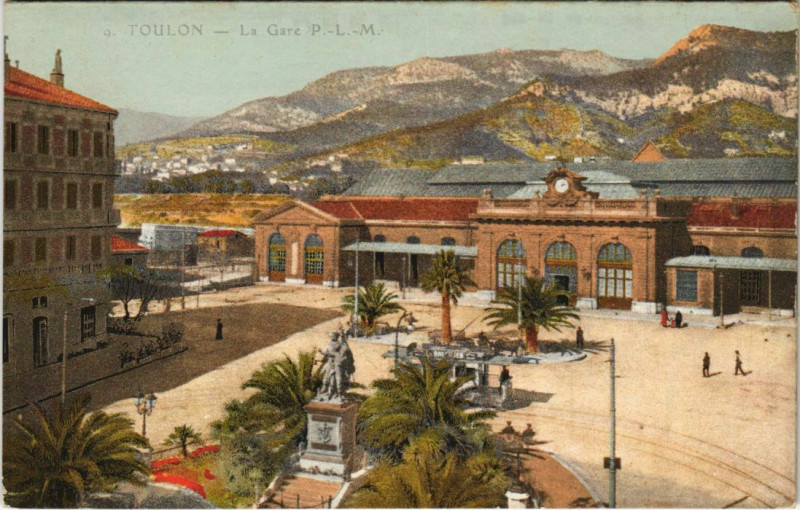 Carte postale ancienne Toulon La Gare P.L.M. France à Toulon