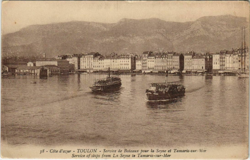 Carte postale ancienne Toulon Service de Bateaux pour la Seyne France à Toulon