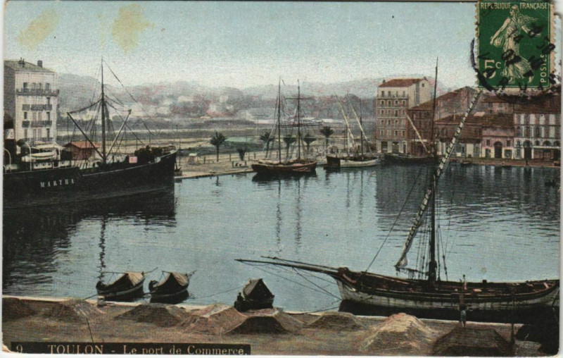 Carte postale ancienne Toulon Le port de Commerce France à Toulon