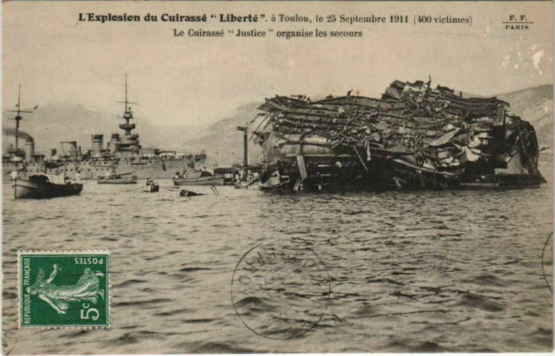 Carte postale ancienne Toulon Le Cuirasse Justice France à Toulon