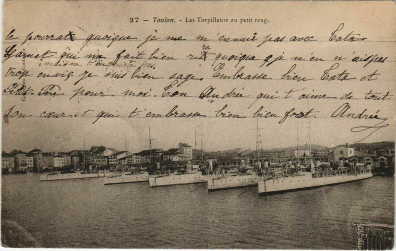 Carte postale ancienne Toulon Les Torpilleurs au petit rang France à Toulon