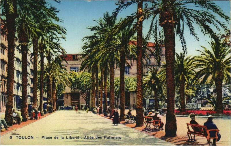 Carte postale ancienne Toulon Place de la Liberte ,Allee des Palmiers France à Toulon