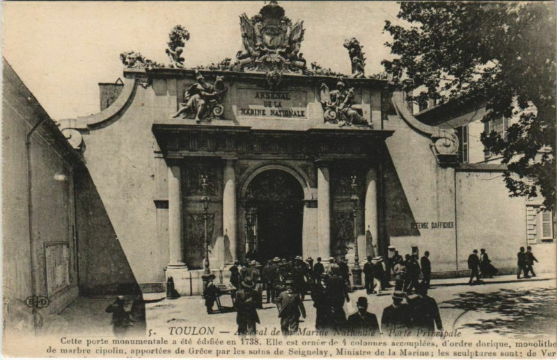 Carte postale ancienne Toulon Arsenal de la Marine ,Porte Principale France à Toulon