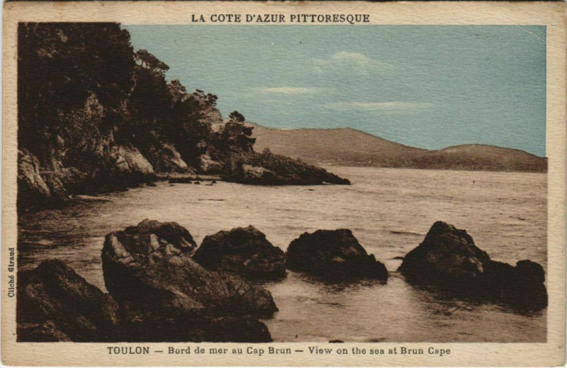 Carte postale ancienne Toulon Bord de mer au Cap Brun France à Toulon