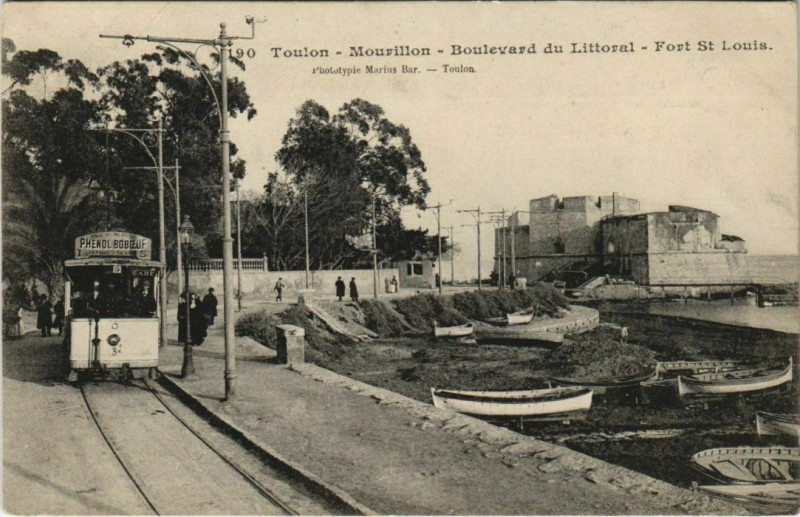 Carte postale ancienne Toulon Mourillon ,Boulevard Littoral France à Toulon