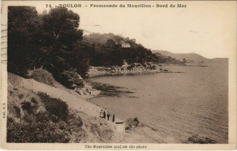 Carte postale ancienne Toulon Promenade du Mourillon ,Bord de Mer France à Toulon