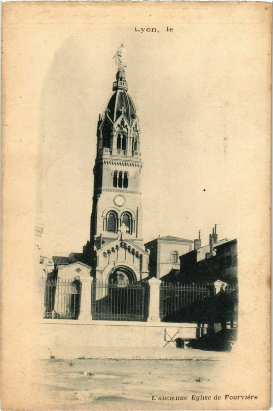 Carte postale ancienne Lyon- Ancienne Eglise de Fourviere France à Lyon
