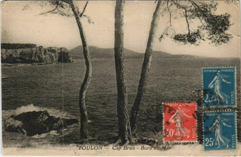 Carte postale ancienne Toulon Cap Brun ,Bord de Mer France à Toulon