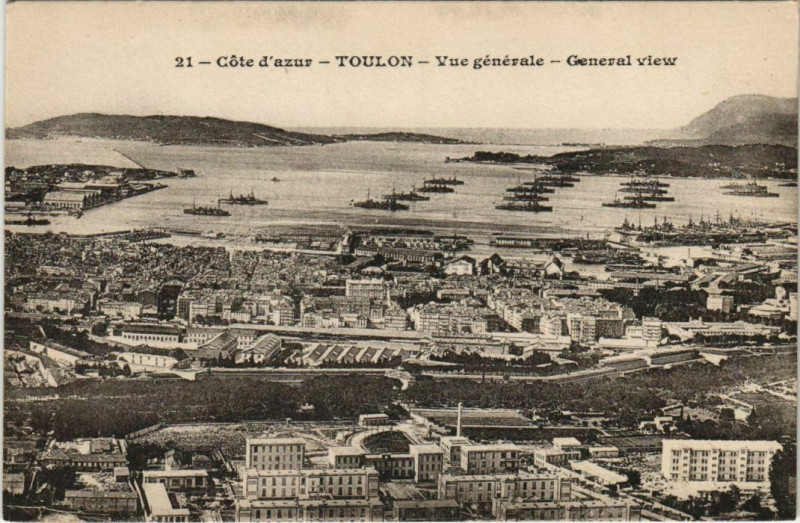 Carte postale ancienne Toulon vue generale France à Toulon