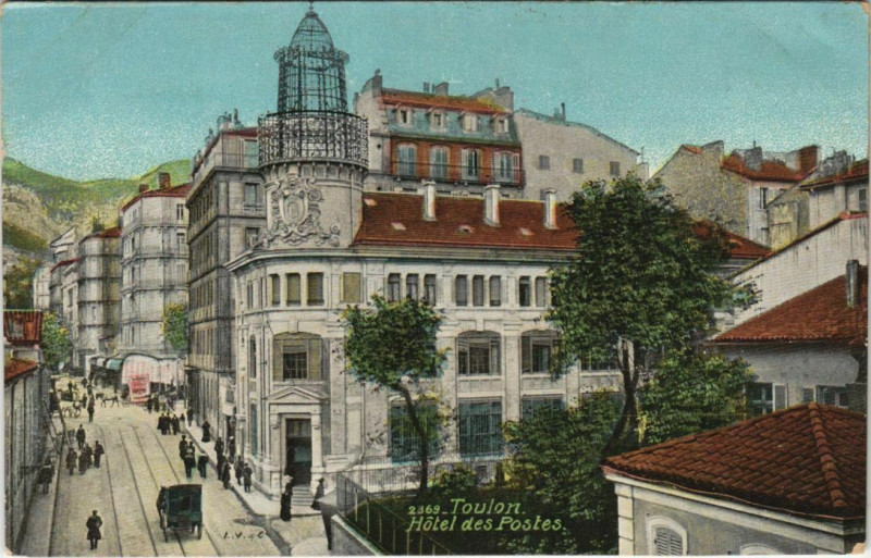 Carte postale ancienne Toulon Hotel des Postes France à Toulon