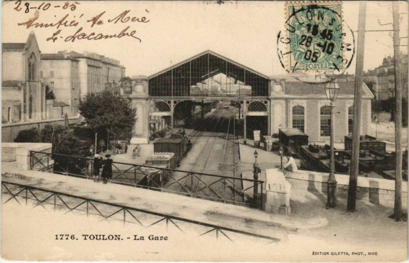 Carte postale ancienne Toulon La Gare France à Toulon