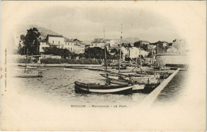Carte postale ancienne Toulon Mourillon ,Le Port France à Toulon