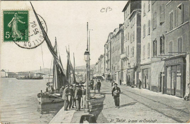 Carte postale ancienne Toulon Le Quai Cronstadt France à Toulon