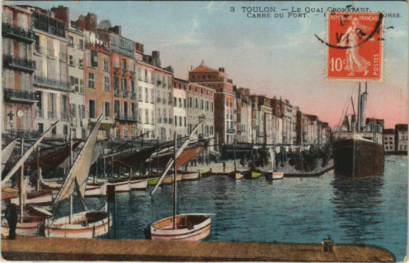 Carte postale ancienne Toulon Le Quai Cronstadt ,Carre du Port France à Toulon