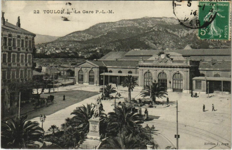 Carte postale ancienne Toulon La Gare P.L.M. France à Toulon