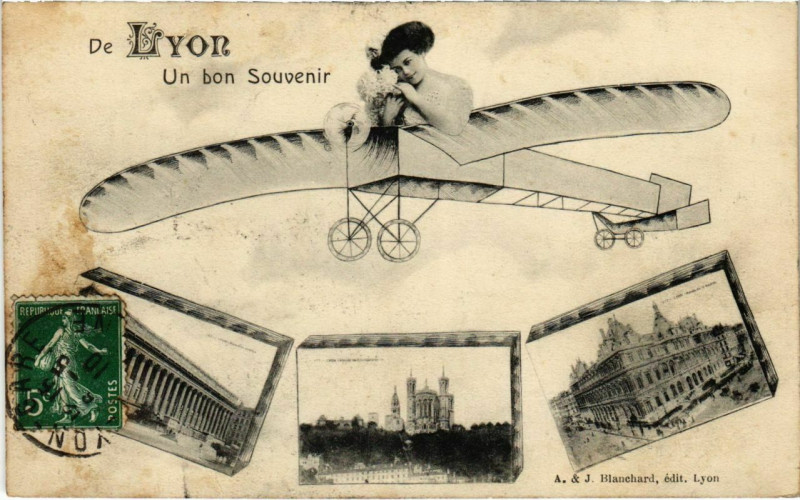 Carte postale ancienne Lyon- souvenir France à Lyon