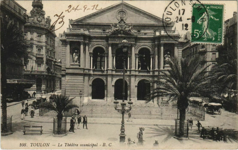 Carte postale ancienne Toulon Theatre Municipal France à Toulon