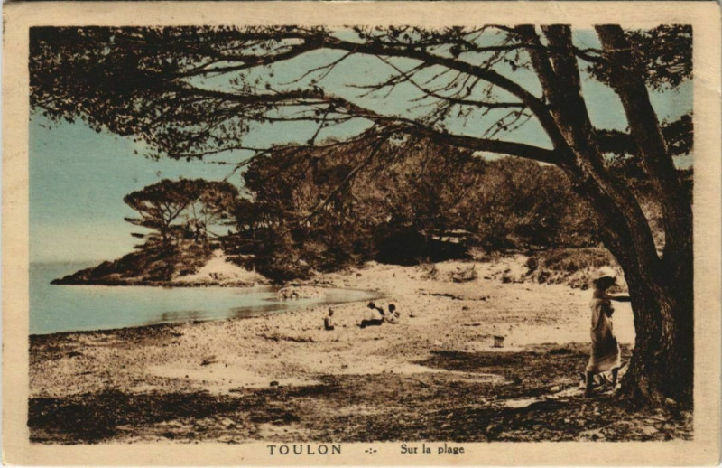 Carte postale ancienne Toulon Sur la plage France à Toulon