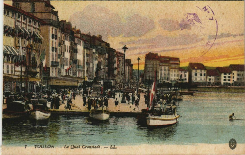 Carte postale ancienne Toulon Le Quai Cronstadt France à Toulon