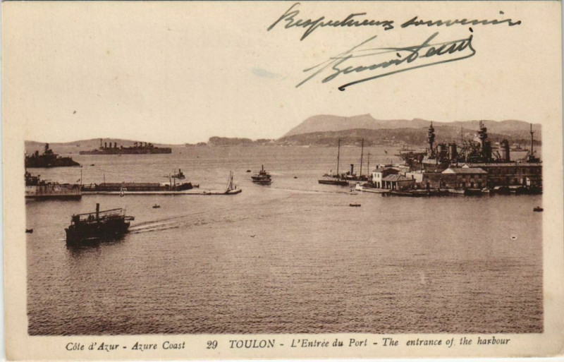 Carte postale ancienne Toulon Entree du Port France à Toulon