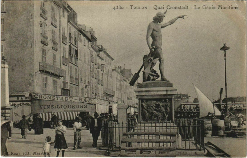 Carte postale ancienne Toulon Quai Cronstadt ,La Genie Maritime France à Toulon