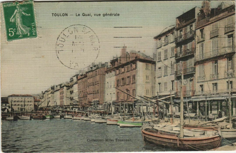 Carte postale ancienne Toulon Le Quai ,vue generale France à Toulon